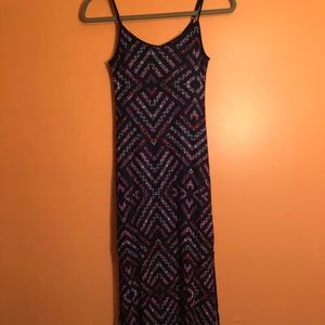Purple pattern maxi dress
